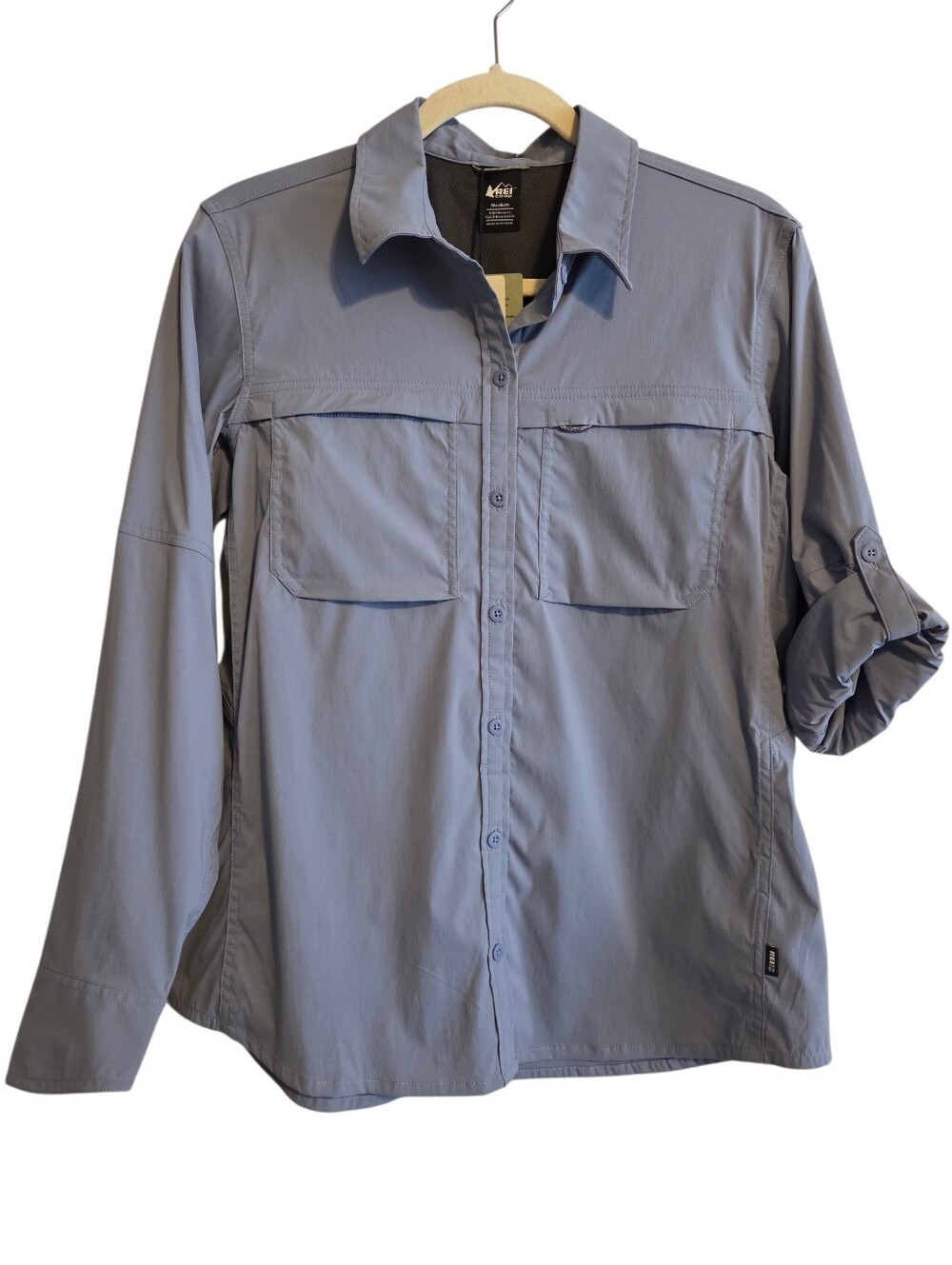 REI Co-op Women's Sahara Long Sleeves Shirt Sz M Granola Girl Hiking Outdoors